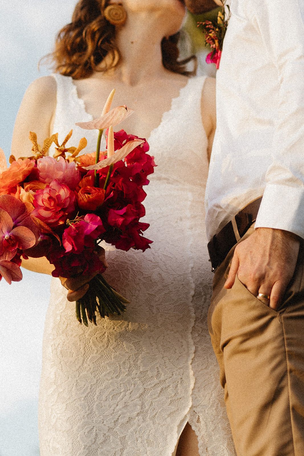 Naomi and Jack - Beija Flor Real Wedding - The Bride the groom and the bouquet