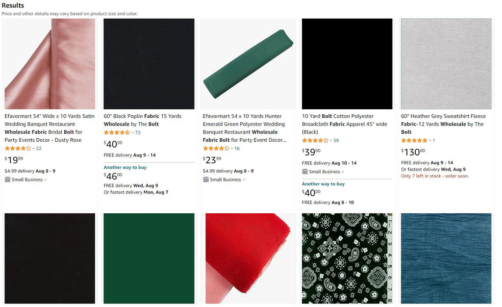 Buy Fabric sold by the bolt on Amazon.com