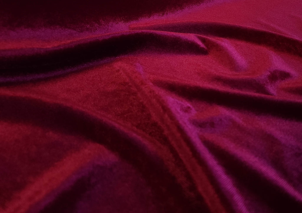 Burgundy Stretch Velvet Fabric