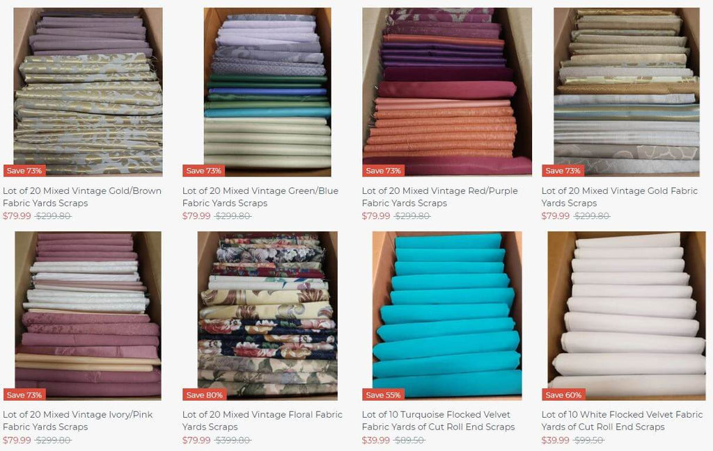 Discover Vintage Fabrics Scraps in Bulk Box Lots at Unbeatable Closeout Prices!