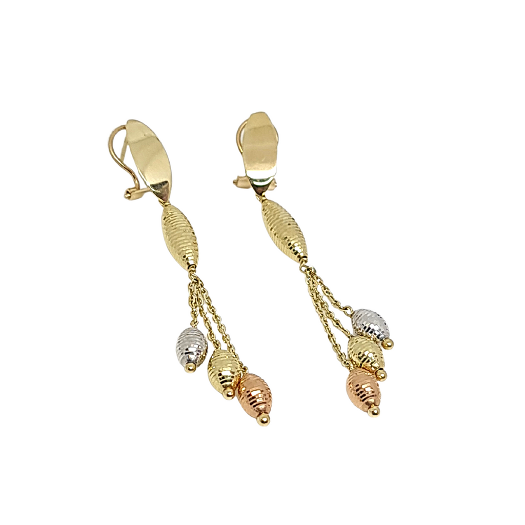 ARETES ORO FLORENTINO 14K CON DIAMANTE