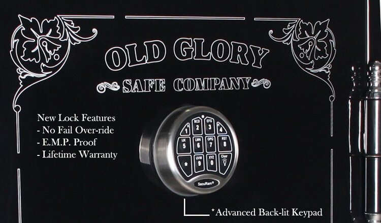 Old Glory gun safe advanced electronic keypad lock with mechanical override