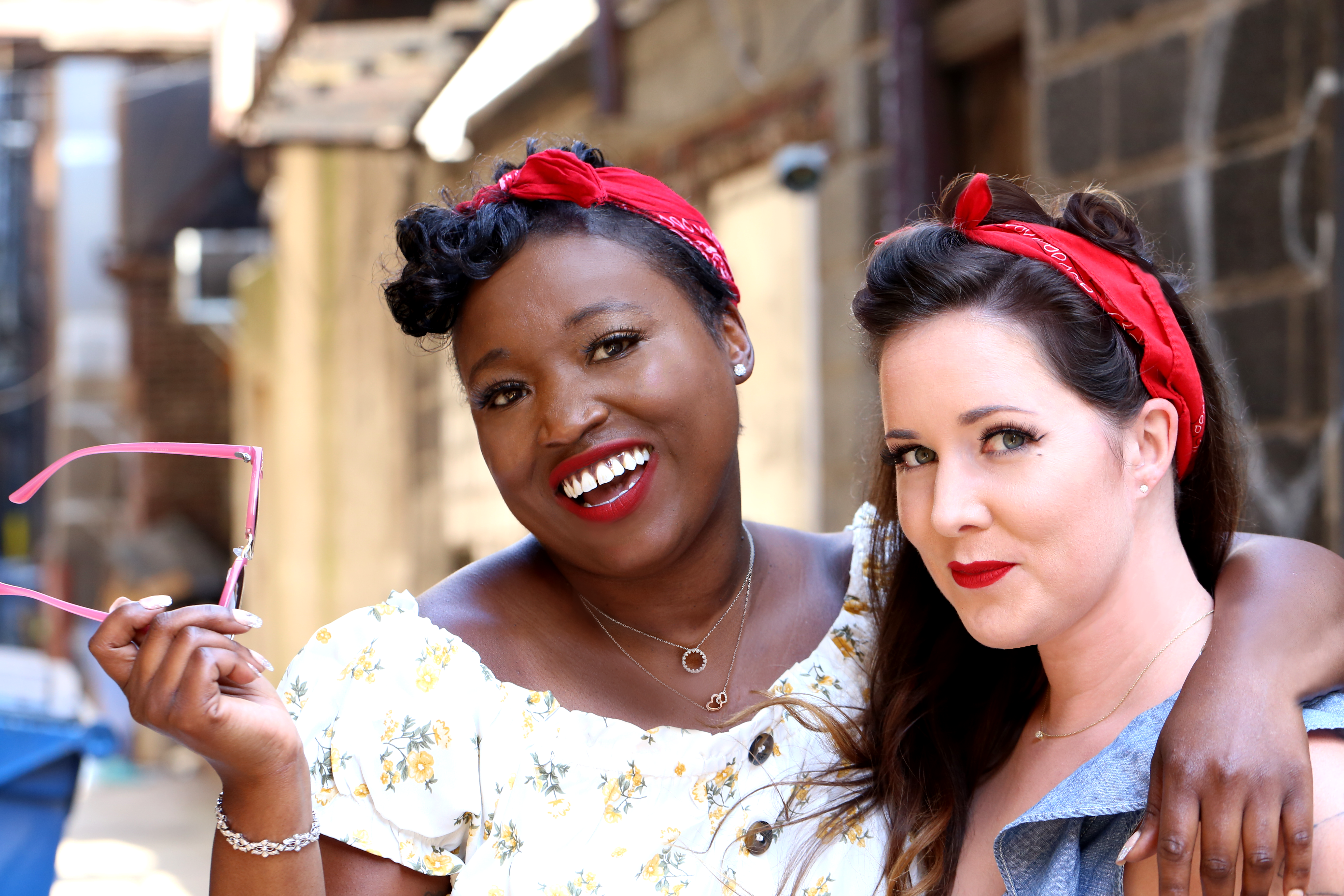 Ashley and our other expert jeweler, Gigi with matching bandanas