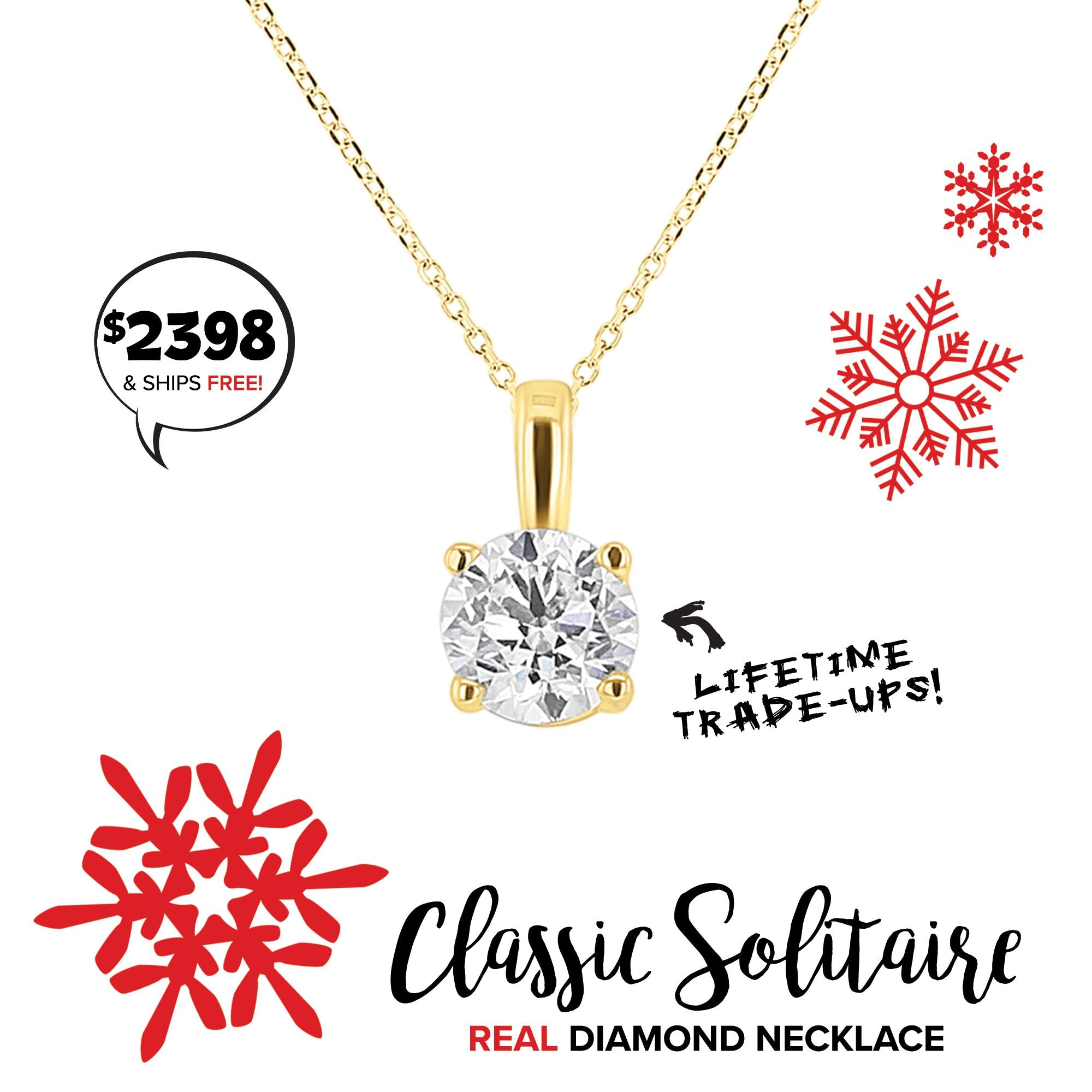 Classic Solitaire Diamond Necklace from Steven Singer Jewelers