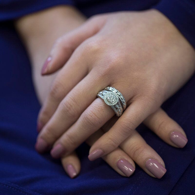 An image of a solitaire diamond engagement ring. 