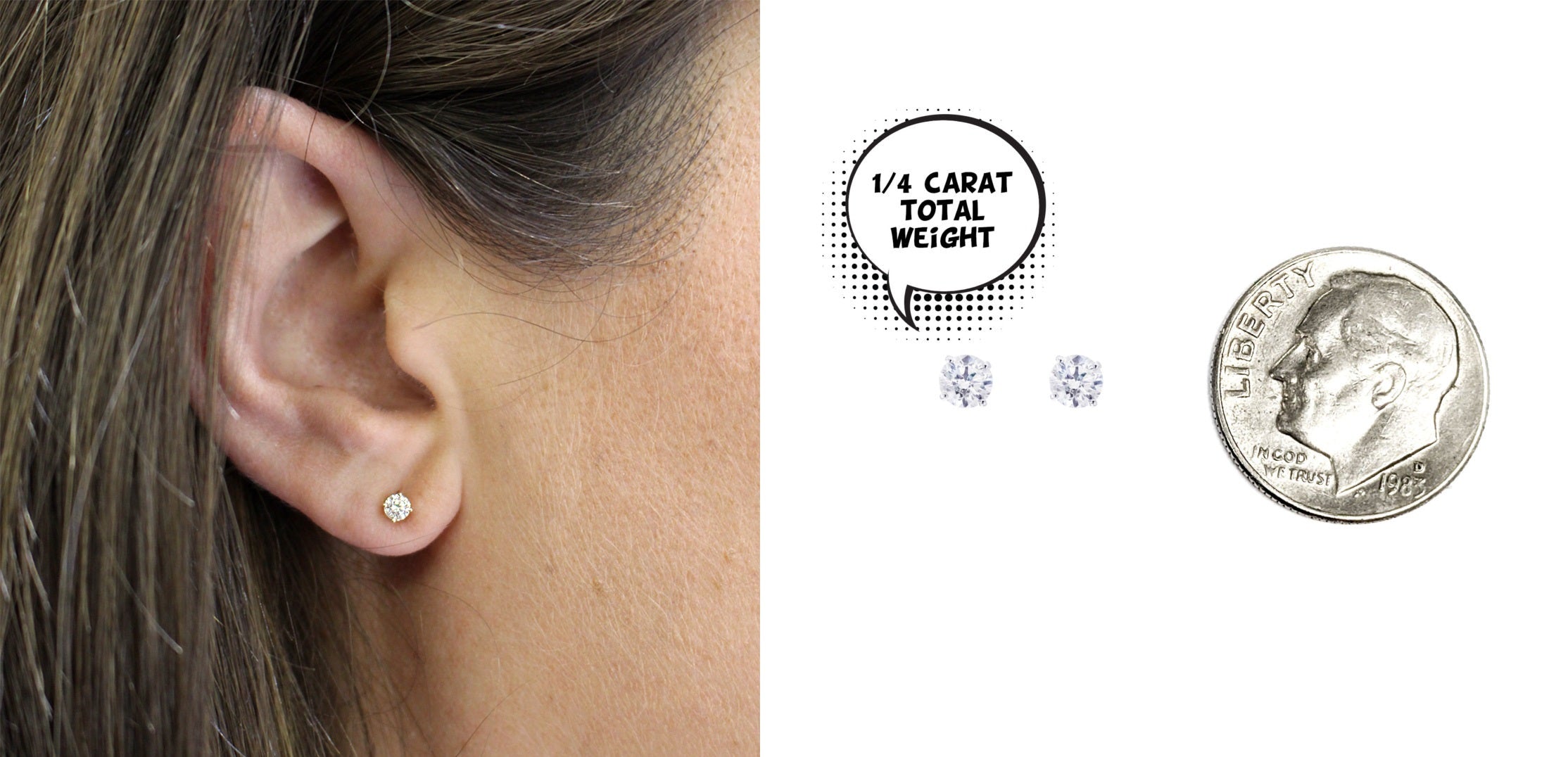 1/4 - 1 Cttw Diamond Round Grand Cluster Stud Earrings in 925 Sterling –  Fifth and Fine