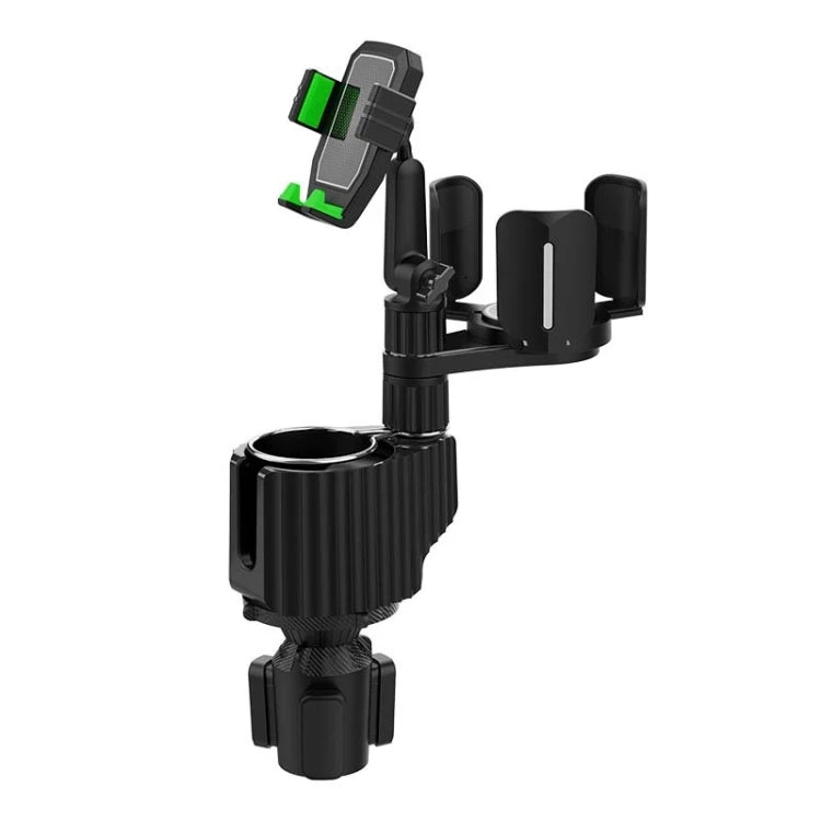 360 Rotating Abs Car Drink Cup Holder With Mobile Phone Holder 5 In 1 Expandable Base Car Cup Tray With Cup Cellphone Holders