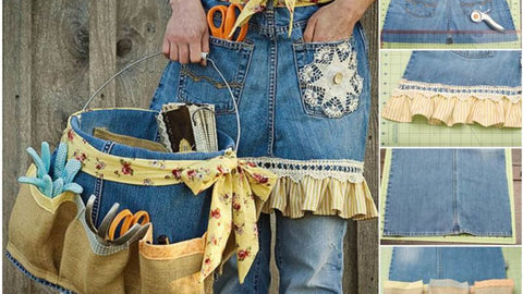 upcycle jeans into garden apron