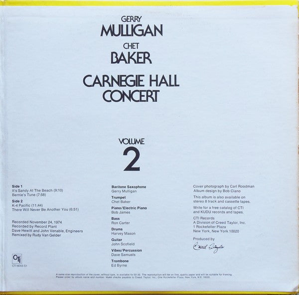 Gerry Mulligan Chet Baker Concert Vol.1