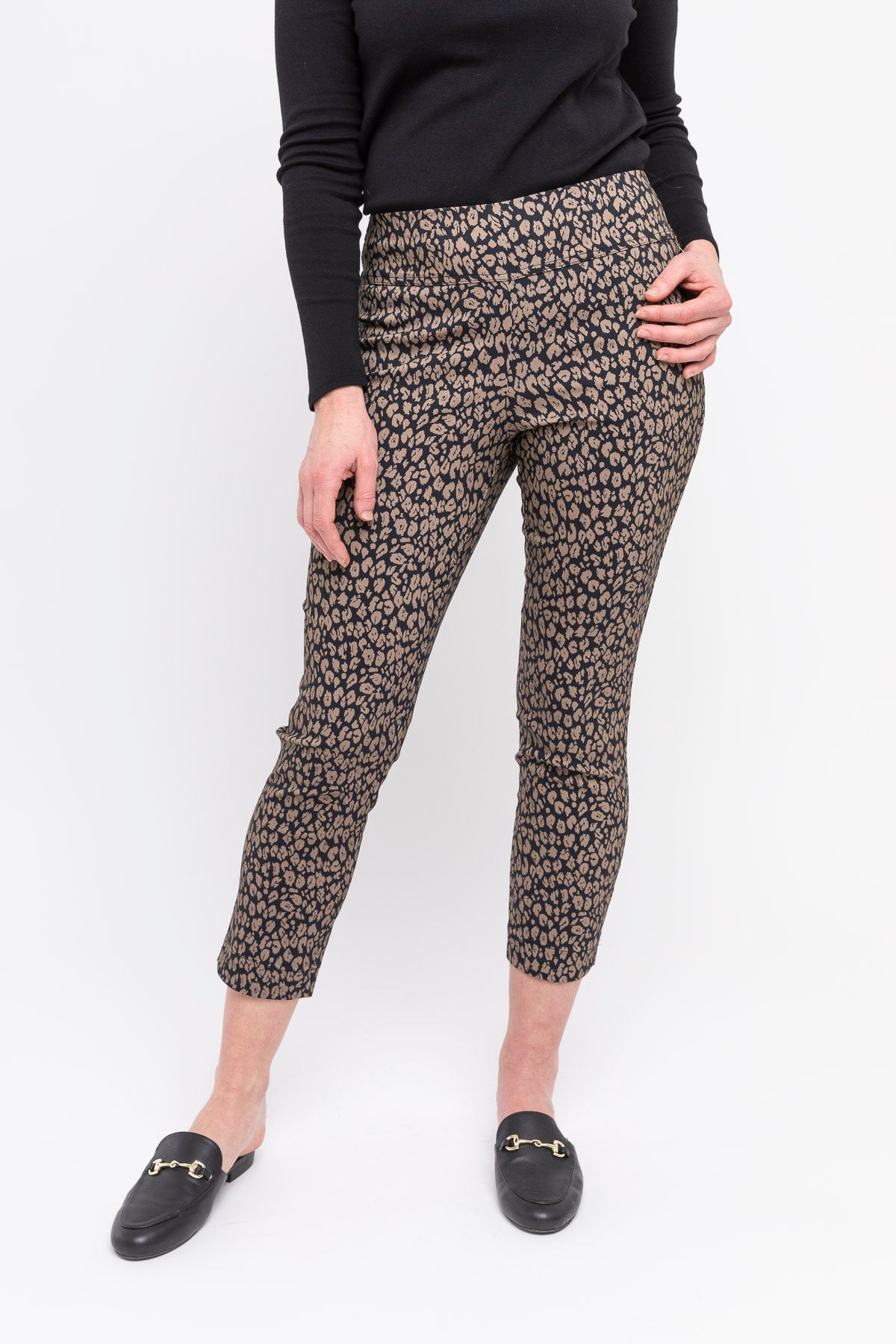 Stretch Bengaline Cropped Pull On Pant  Navy  RC  Co