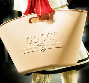2013 GUCCI RUBBER LOGO TOP HANDLE LIGHT PINK TOTE BAG – style - CHNGR