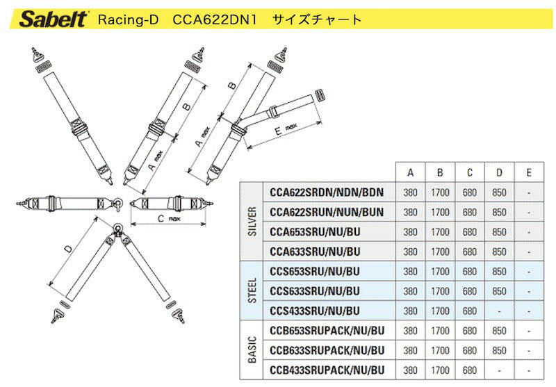 サベルト 6点式シートベルト CCS633UN ツーリングカー用 FIA公認 Sabelt 2023年製造モデル - 2