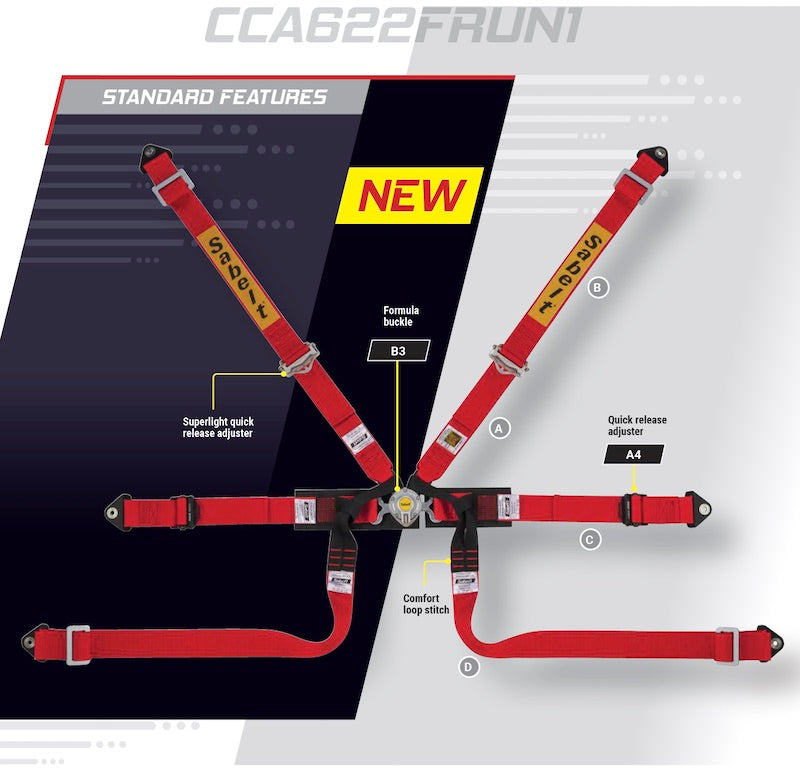 新作送料無料 Star5 スターファイブサベルト 6点式シートベルト CCA622DN1 ツーリングカー用 FIA公認 Sabelt  2023年製造モデル