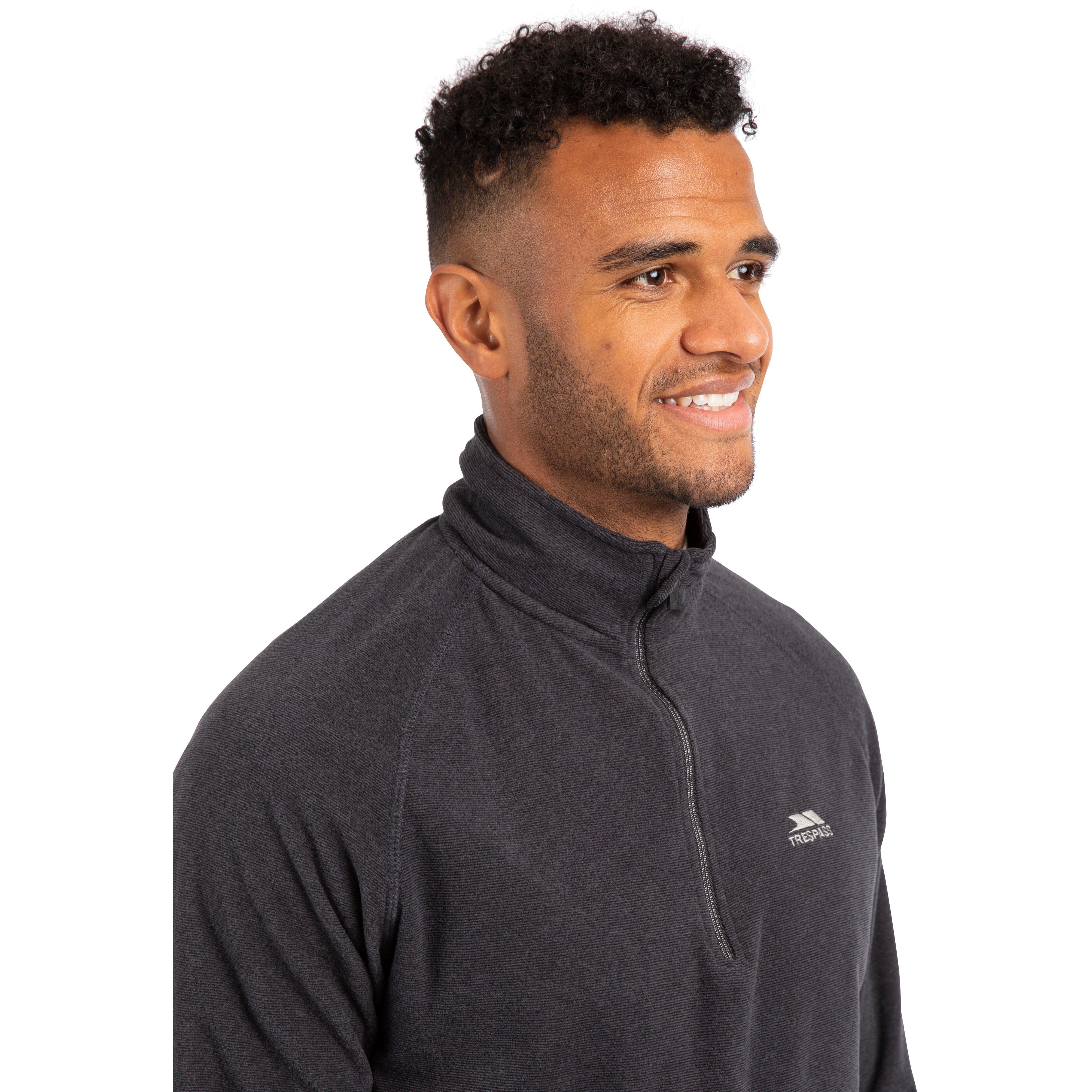 Keynote Mens 1/2 Zip Fleece Jumper - Black / Grey | Trespass Ireland