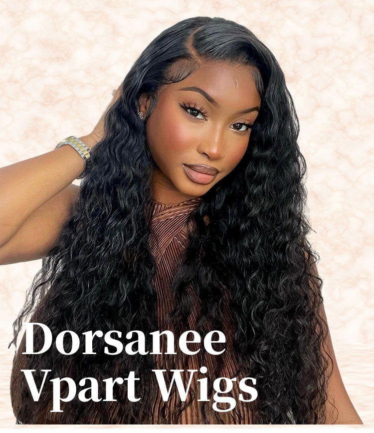 Dorsanee hair jerry curly V part short bob wigs