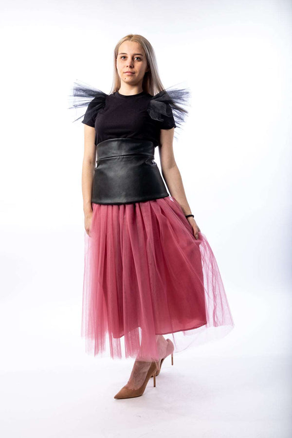 Tulle Ruffled Skirt With Inner lining