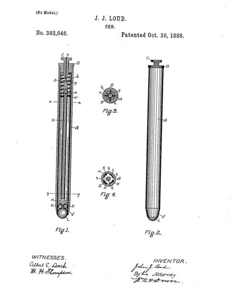 John J Loud First Ballpoint Patent