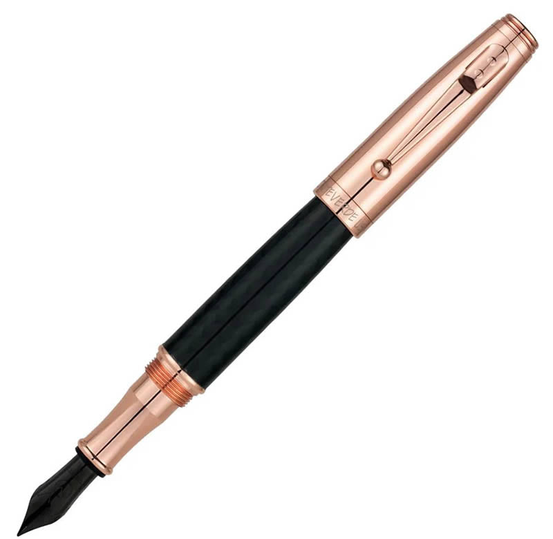 Monteverde Invincia Carbon Fibre and Rose Gold Fountain Pen