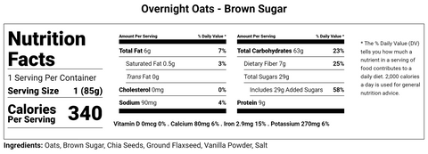 Overnight Oats - Brown Sugar