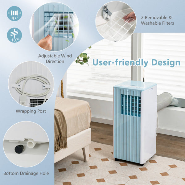 Customize Your Air Flow: Take full control of your comfort with easy adjustments using the control panel or the convenient remote control, allowing you to manage the unit from up to 16.5 ft away. The manual adjustment of the louver enables 107° up and down oscillation and 47° left and right oscillation, ensuring optimal air circulation.