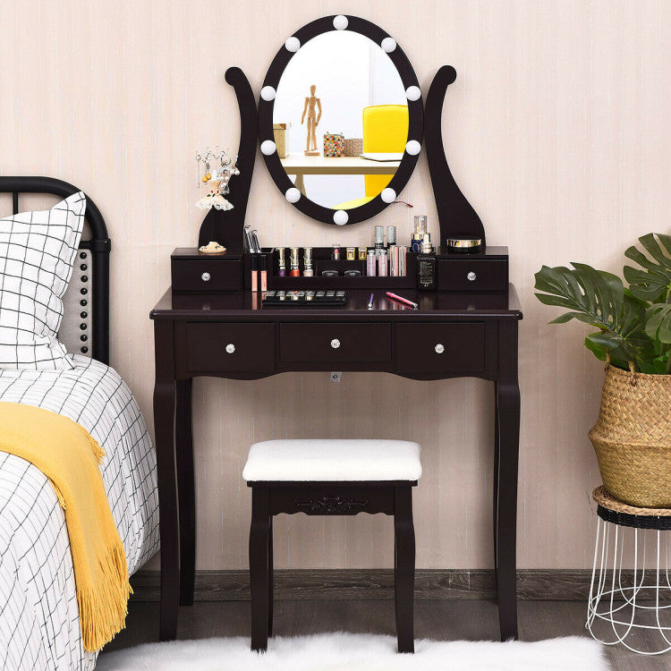 2-in-1 Vanity Table Set: With the removal of the mirror top, the makeup table may be used as a writing desk or a laptop desk.