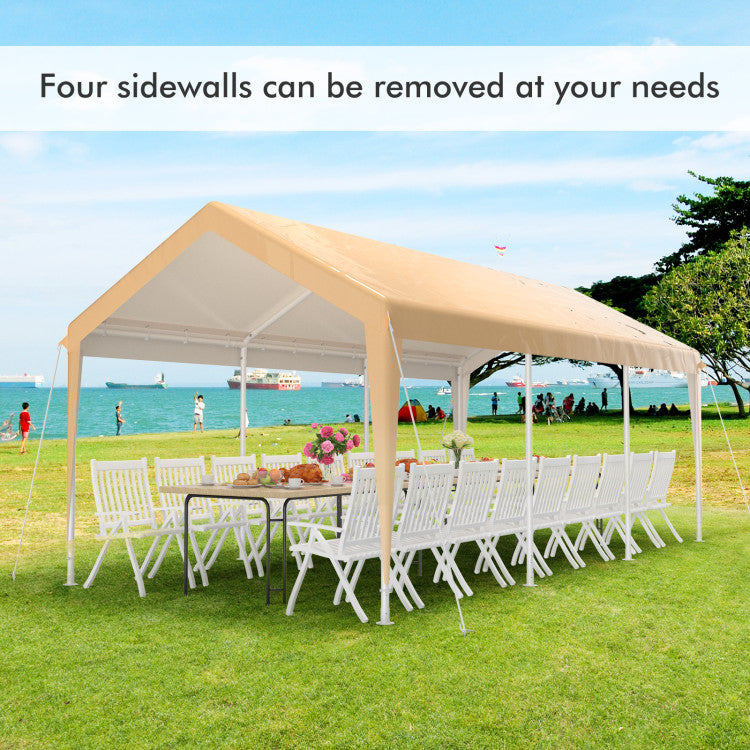 All-Weather Protection: With its weatherproof material and adaptable design, our carport is the ultimate solution for diverse outdoor activities. Whether rain or shine, this shelter provides a considerate haven for outdoor weddings, car parking, gatherings, or barbecues. Embrace versatility and protection!