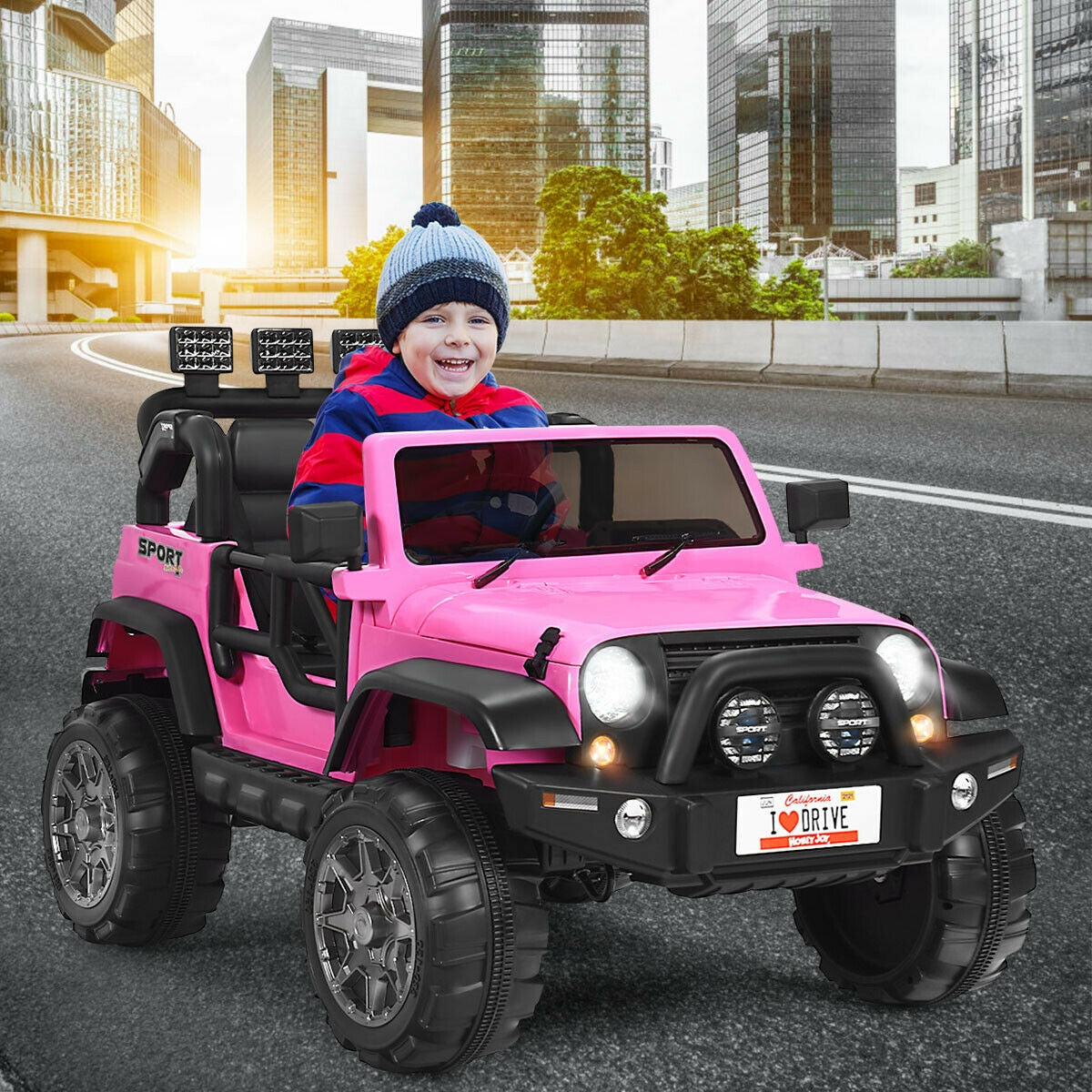 Secure and Smooth Ride: Experience the thrill of our 12V ride-on truck designed for ultimate safety and adventure. Equipped with front and rear spring suspension and a gradual start function, this toy ensures secure playtime on a variety of terrains. Always prioritize safety by fastening your child's seat belt, while the roomy seat guarantees a comfortable and joyful ride.
