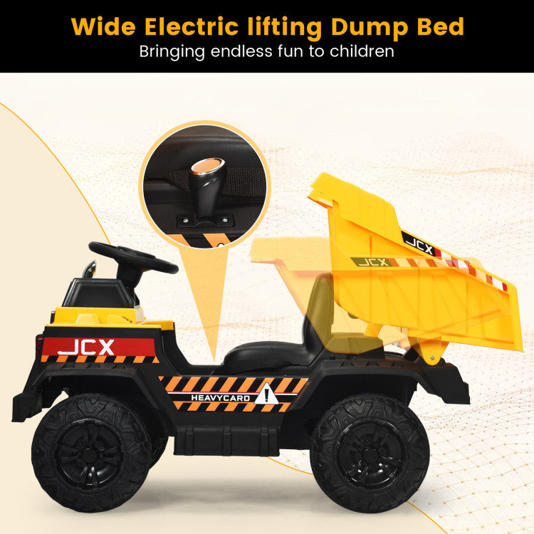 Electrifying Bucket and Versatility: Unleash endless excitement with the electric bucket and dump bed of this construction truck. The electric handle lets the truck roll backward, adding a new dimension of play. The removable shovel doubles as an independent toy. Bright lights and cheerful music amplify the joy of driving.