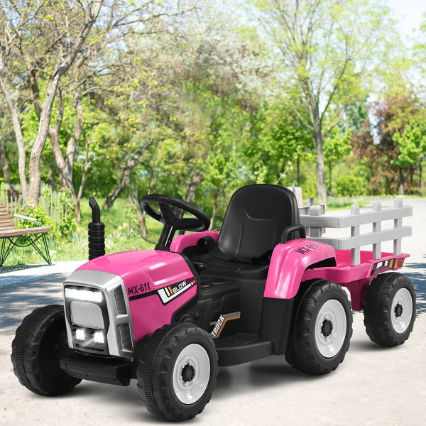 Exciting Driving Experience: Simply turn on the power switch, select the forward or reverse gears, and press the foot pedal to give your child a speed range of 3-8 miles per hour. Driving this tractor allows children to enhance their hand-foot coordination skills while having fun.