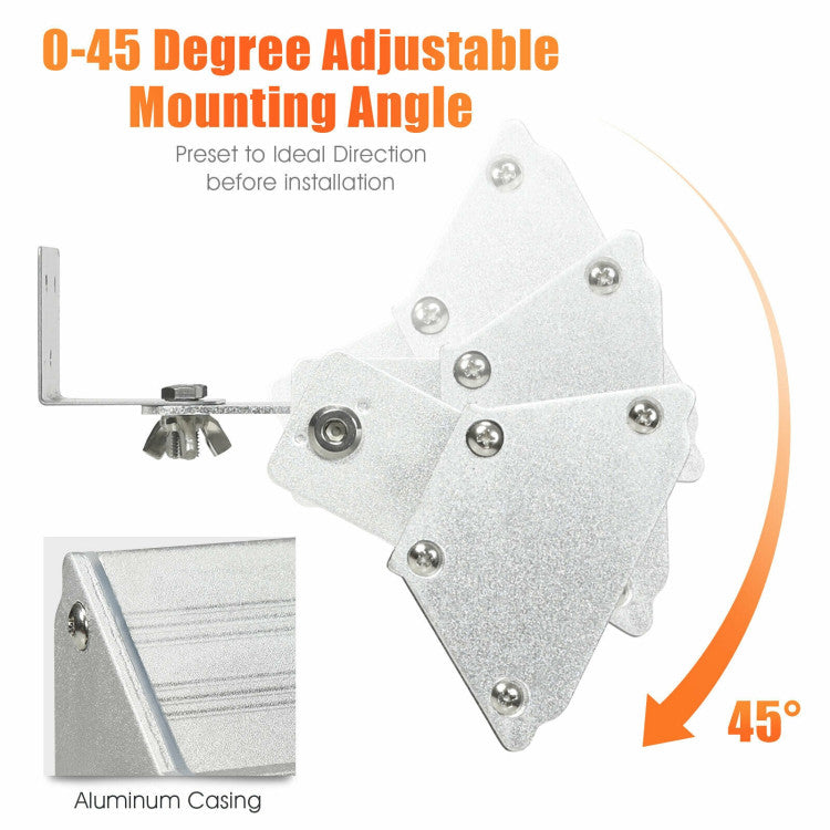 Easy Installation, Adjustable Angle: Quick wall-mount installation with included parts. Tilt the heater from 0 to 45 degrees pre-installation to direct warmth precisely where you want it.