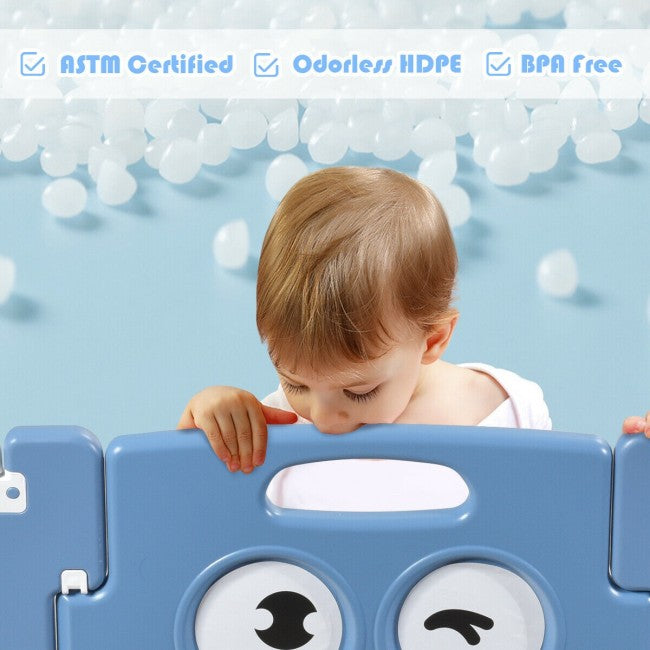 Safe Material: Made of odorless HDPE with BPA free, this baby playpen with ASTM certification is harmless to your baby’s delicate skin and mouth while convenient for you to clean as daily maintenance.