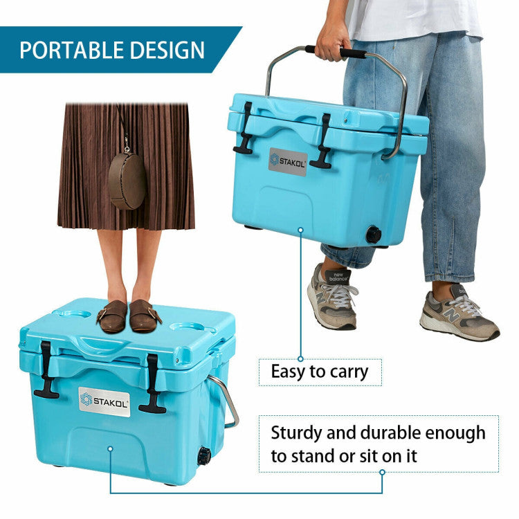 Lightweight and Portable: Designed with convenience in mind, this cooler features a comfortable stainless steel handle that allows for easy transportation. Whether you're heading out for outdoor adventures or simply need instant access to fresh food, this cooler ensures portability without compromising performance.
