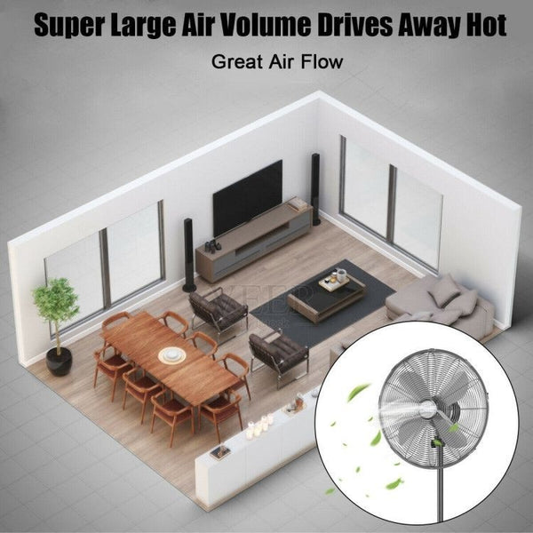 Height and Oscillation Control: The innovative shaking-head design enhances air circulation, accelerating the cooling process. With adjustable height settings, you can position the fan to your preferred level, delivering cooling relief whether you're standing, sitting, or lying down.