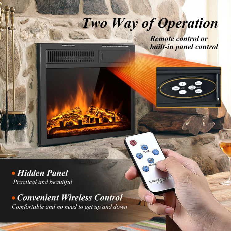 Effortless Remote Control: Manage the heater modes and flame settings with ease using the wireless remote control. Even on the coldest days, you can stay in bed and control the electric fireplace, enjoying a warm and comfortable life.