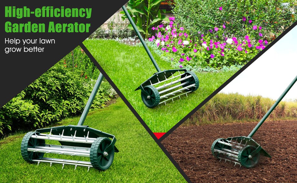 Effortless and Lightweight: With a 40.5-inch handle to prevent bending and an 18-inch spike width for extensive soil turning, our aerator is a labor-saving and lightweight tool. Maneuver with ease, even on challenging terrain.
