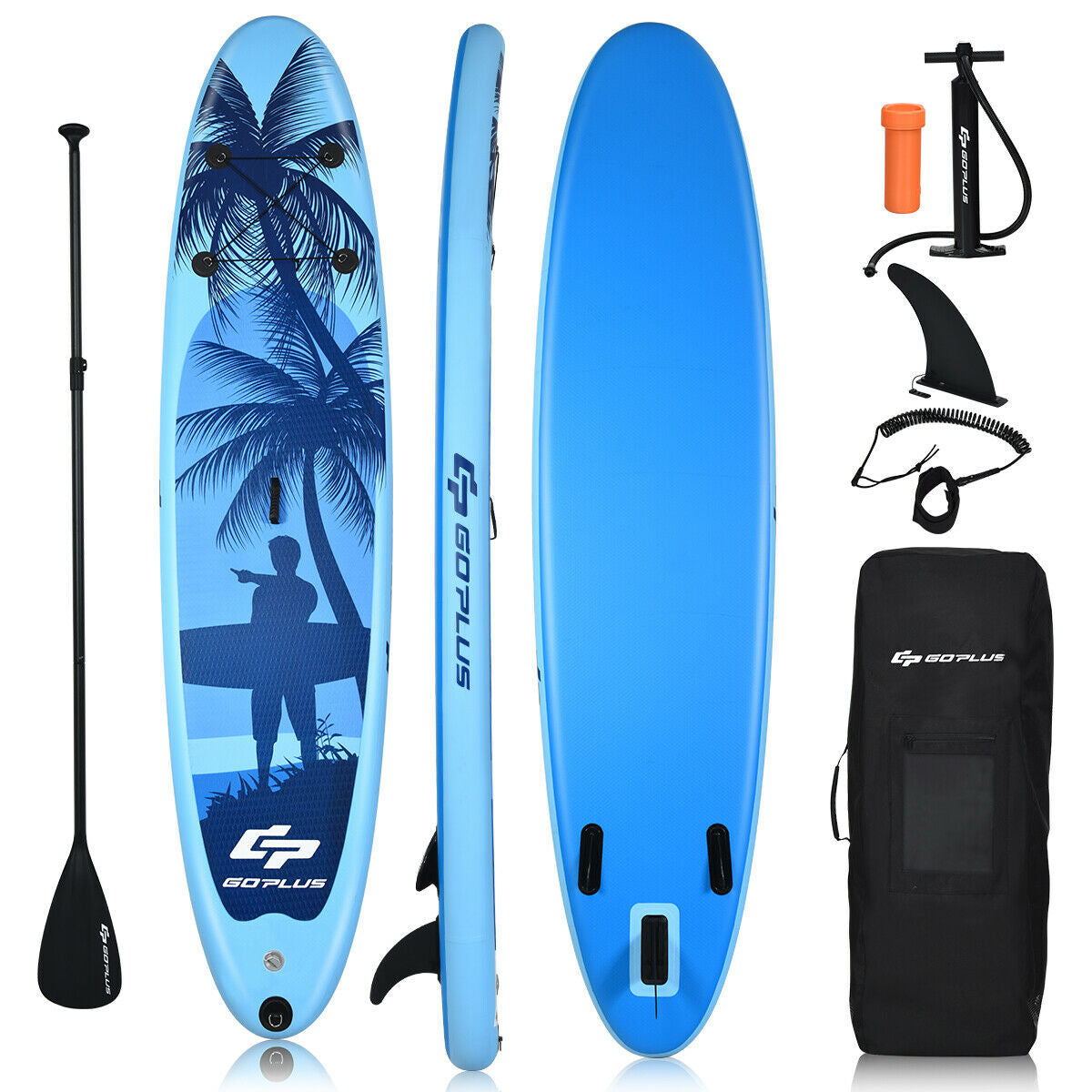 Complete SUP Kit & Easy Inflation: The package includes an adjustable paddle, manual air pump, backpack, safety leash, repair kit, and removable fin, providing a comprehensive SUP experience. The manual air pump allows for quick and hassle-free inflation. When deflated and rolled up, the paddleboard becomes compact and easy to carry and store.