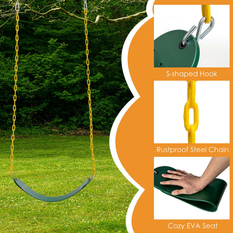 Simple Installation for Convenience: Easy assembly with included accessories and clear instructions. No installation is needed for the belt swing. Note: Snap hooks are not included. Provide endless joy for your kids in minutes.