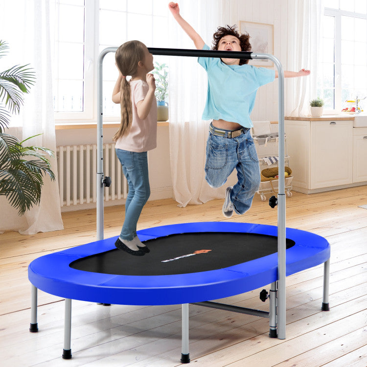 Dual-Person Fun: Maximize family bonding with our double oval trampoline, allowing two kids to jump simultaneously, fostering interactive and enjoyable experiences.