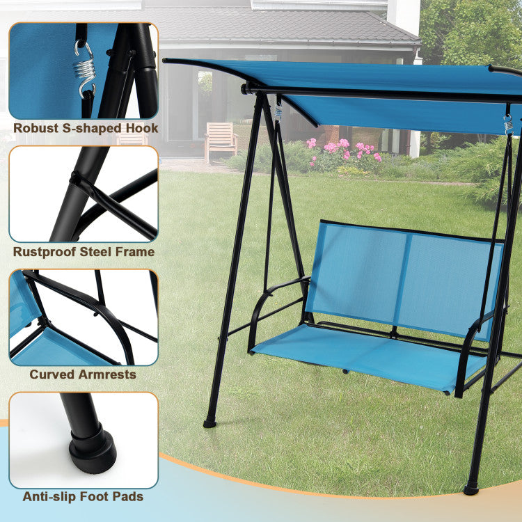 Robust & Sturdy Build: The outdoor patio swing chair boasts a heavy-duty metal frame, capable of supporting a substantial weight load of up to 600 lbs (270 kg). Enhanced stability is achieved through the triangular structures on both sides and non-slip foot pads ensure secure placement, even on uneven surfaces.