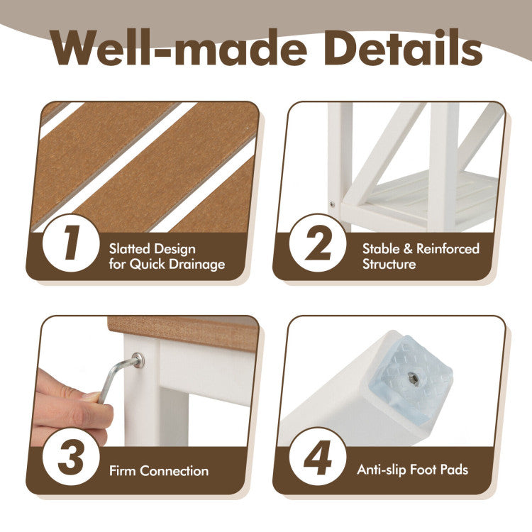 Steady Construction: The rock-solid support with the shower bench features 4 thickened legs, capable of holding up to an impressive 330 lbs. The reinforced construction, complete with bars on both sides and non-slip foot pads, not only enhances overall steadiness but also protects your floors from potential scratches.