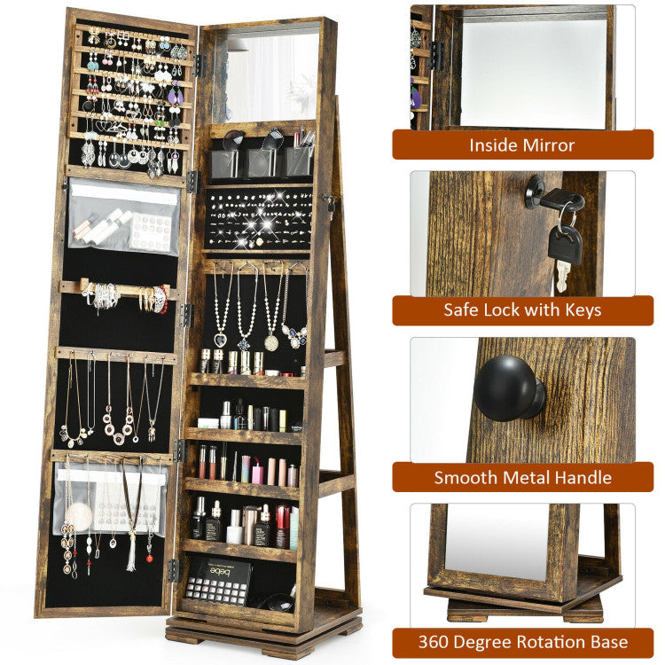 Sturdy and Durable Construction: Crafted from premium MDF, this jewelry organizer ensures durability and stability. The carefully selected panels and stable square base provide a reliable platform. Utilize the three-tier shelves underneath for additional storage.