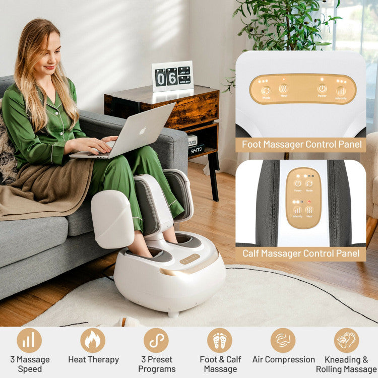 Multiple Massage Functions: The electric shiatsu massager is designed with advanced airbags and multiple active rollers for kneading, shiatsu, squeezing, rolling, and heat massage, providing comprehensive care for your feet, ankles, legs, and arms. And the 360°air compression can effectively prevent varicose veins.
