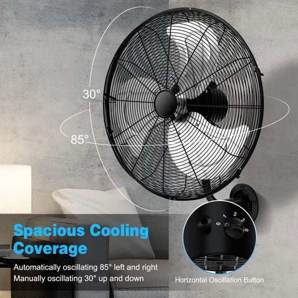 Flexible Head Movement: Easily adjust the fan's head angle within a vertical range of 30°. The ventilation fan also features a convenient oscillation button, enabling horizontal oscillation within 85°. This innovative design ensures efficient air distribution to every corner, achieving overall air circulation for a refreshingly cool environment.