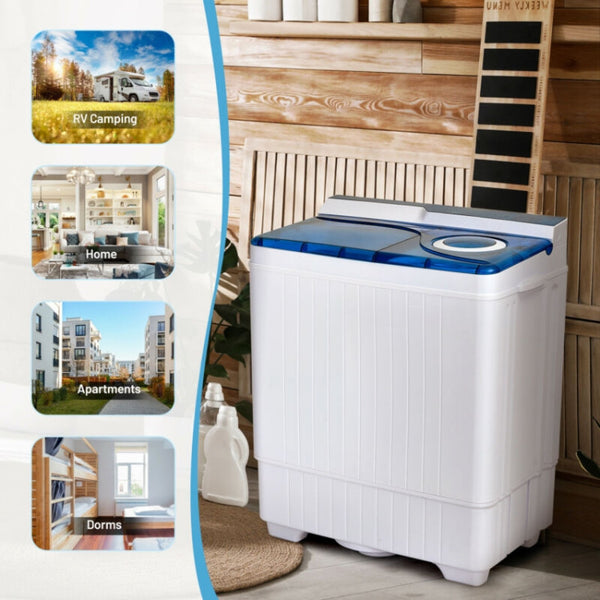 Premium Quality and Durability: Crafted from high-quality ABS and PP materials, this washing machine is lightweight, rust-resistant, and built to last. Its translucent tub container window allows you to monitor the cleaning progress of your clothes. Ideal for dormitories, apartments, RVs, and more.