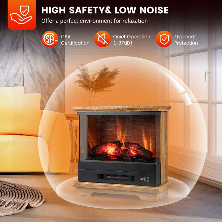 High Safety and Low Noise: This freestanding electric fireplace possesses CSA certification and is designed with overheat protection. It also features quiet operation (≤ 37 dB), thus it will offer a perfect environment for relaxation.