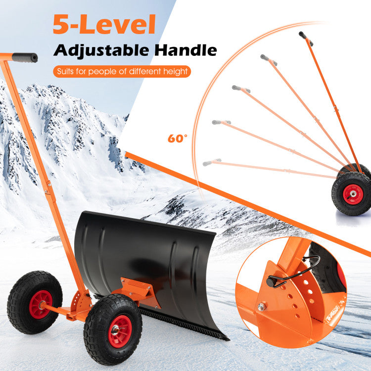 Adjustable Angle and Height: Enjoy ultimate convenience with our adjustable snow shovel featuring a 45° adjustable shovel angle and a 5-position adjustable handle. Tailor the tool to your needs, accommodating users of different heights, and easily tackle snow-covered surfaces.