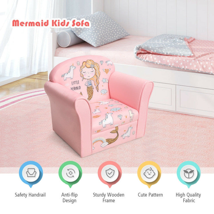 Experience ultimate comfort and easy maintenance: Covered in a plush velvet surface and filled with a high-density 20D sponge, our adorable lamb/mermaid-themed sofa provides a cozy seating or lounging spot for your child. Cleaning is a breeze - simply wipe away spills with a damp cloth.