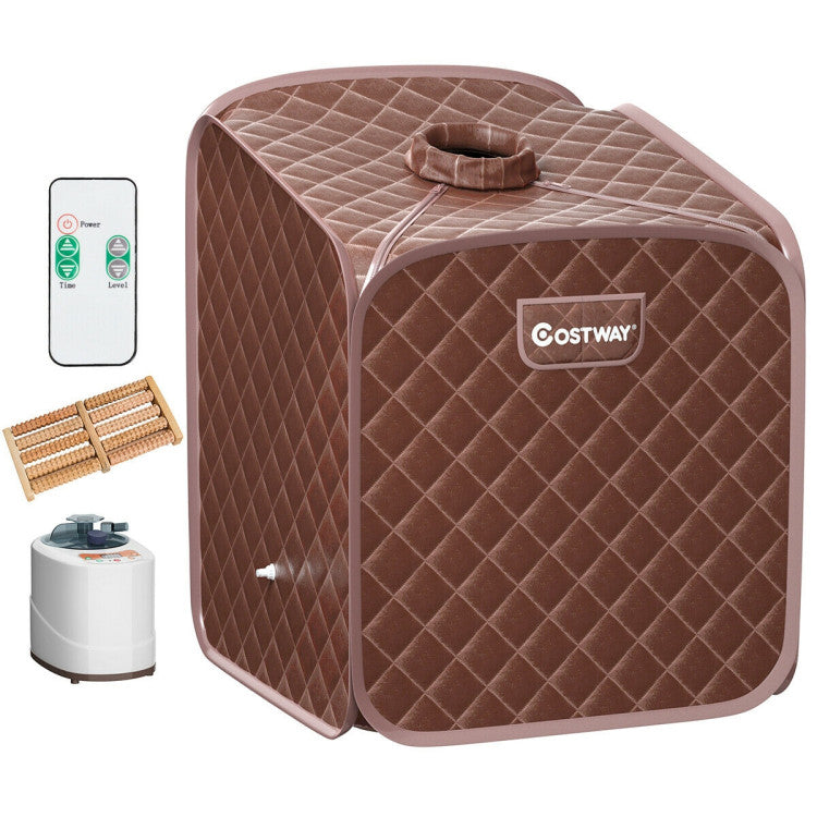 Easy to Carry and Complete Accessories: Unleash the benefits of a sauna anywhere with our portable and fast-folding sauna spa tent. Equipped with a tote bag for easy transport, it has a chair, wooden foot massage roller, absorbent pad, medicine pot, and more. Achieve professional steaming experiences on the move!
