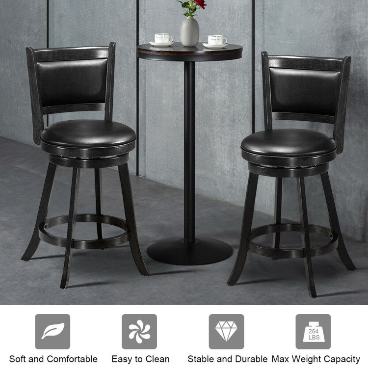 Complete Set for Stylish Dining: Transform your kitchen with this set of 2 bar stools. Each stool boasts an overall dimension of 17.5" x 19" x 38" (W x D x H), offering both style and functionality to your dining area.