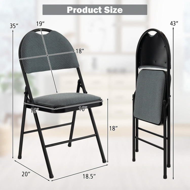Ready-to-Use and Effortless Maintenance: These folding chairs arrive fully assembled, saving you time and effort. Each chair measures 18.5" x 20" x 35" (L x W x H). Cleaning is a breeze thanks to their smooth surfaces, making upkeep hassle-free.